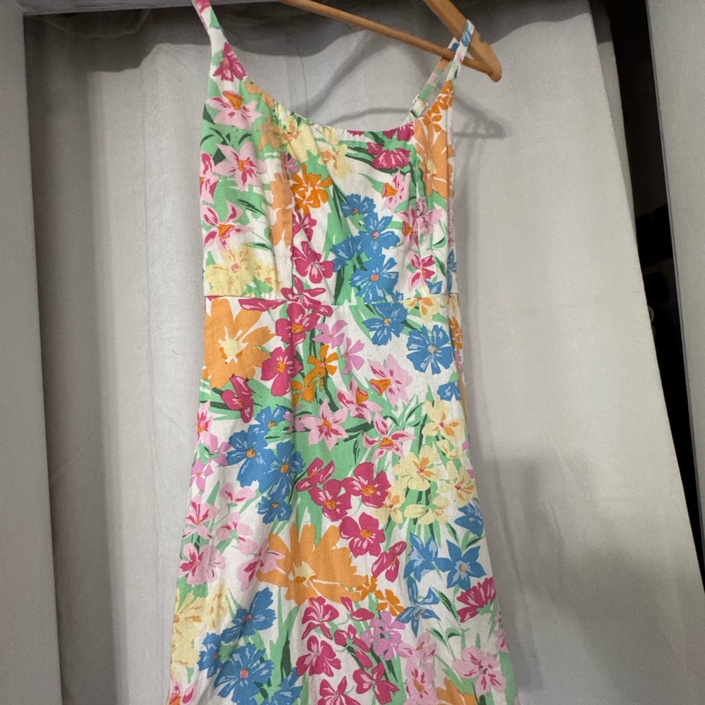 Women’s Floral Multicolor Cotton Dress. Small